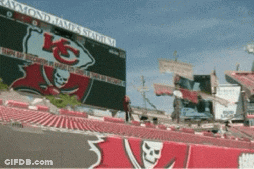 Stadium With Raymond James Stadium Scoreboard GIF