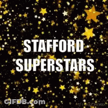 Stafford Superstars Poster Surrounded By Gold Stars GIF