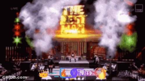 Stage With Smoke Saying The Best Man GIF