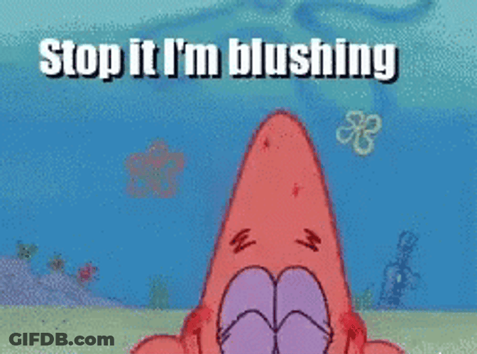 Stahp Blushing Patrick Star GIF