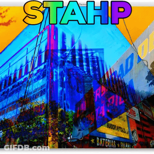 Stahp Rainbow Street Sign GIF