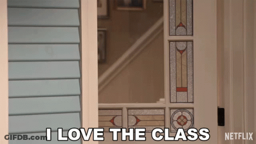 Stained Glass Door Saying I Love The Class GIF