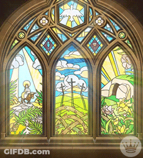 Stained Glass Good Friday Window GIF