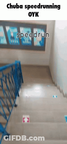 Staircase With Chuba Speedrunning Oyk GIF