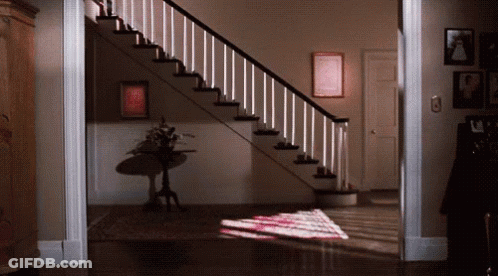 Staircase With Picture Saying A GIF