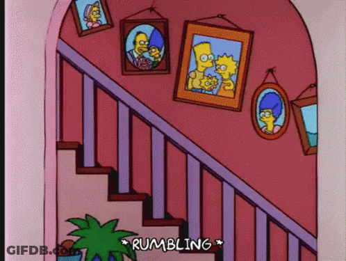 Staircase With Simpsons Pictures GIF