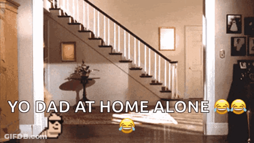 Staircase With Yo Dad At Home Alone GIF