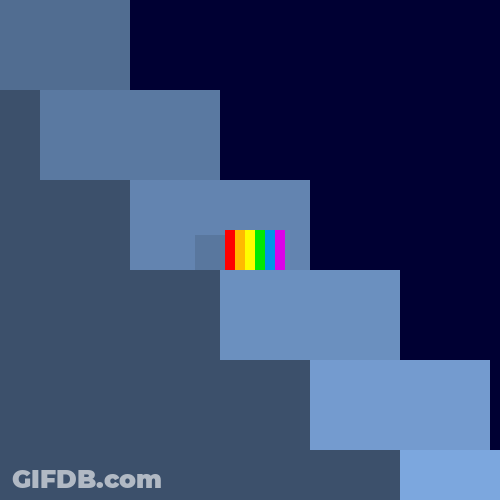Stairs Jumping Rainbow GIF