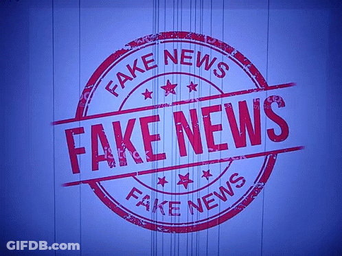 Stamp Saying Fake News In Red GIF
