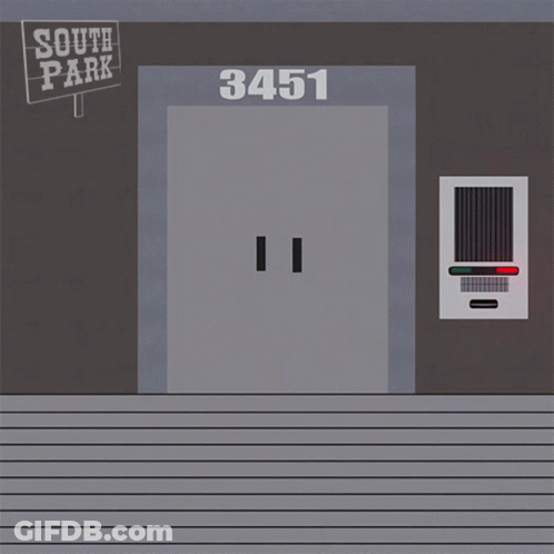 Stan And Butters From South Park Are Standing In Front Of A Sign That Says 3451 GIF