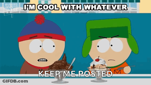 Stan And Kyle From South Park Are Eating Ice Cream GIF