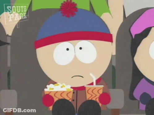 Stan Marsh From South Park Eating Popcorn And Drinking A Soda GIF