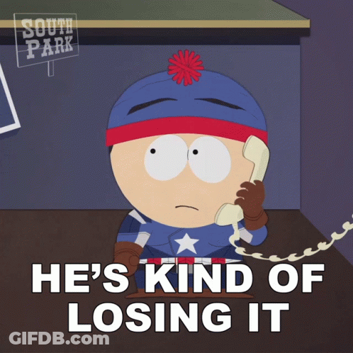 Stan Marsh From South Park Is Talking On A Telephone GIF