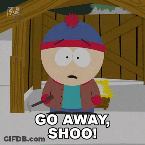Stan Marsh Holding Hammer Shoo GIF