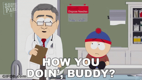 Stan Marsh Talks To Doctor About Needles GIF