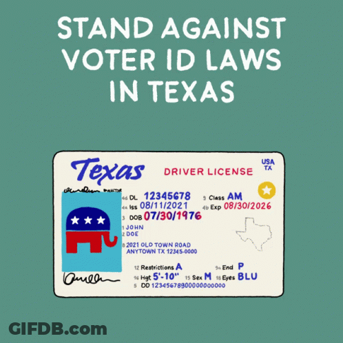 Stand Against Voter ID Laws In Texas GIF
