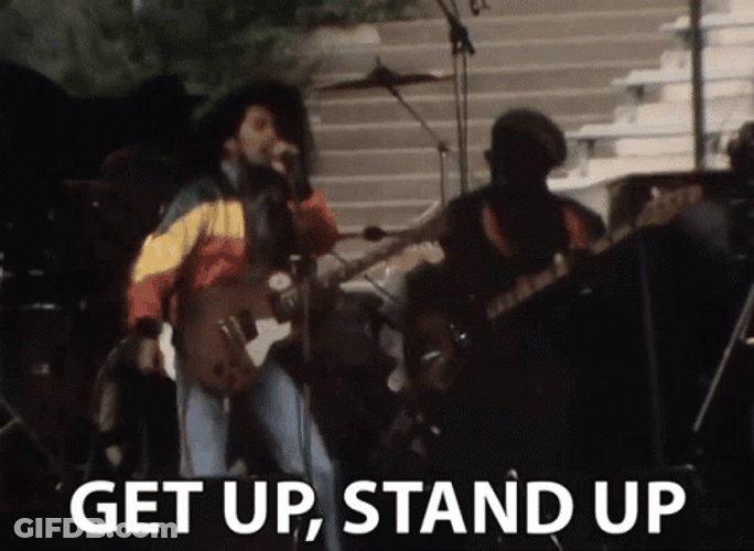 Stand Up Bob Marley Performing On Stage GIF