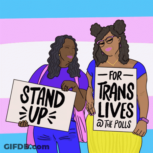 Stand Up For Trans Lives Animated Ladies GIF