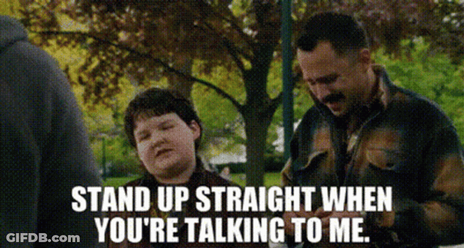 Stand Up Straight Young Boy GIF