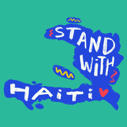 Stand With Haiti Text Illustration GIF