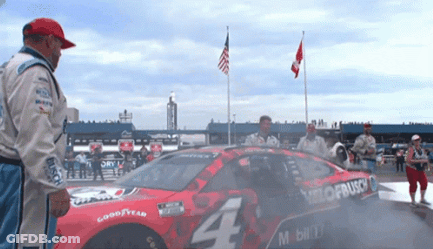 Standing In The Race Car GIF