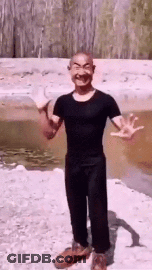 Standing Old Chinese Man While Shouting GIF