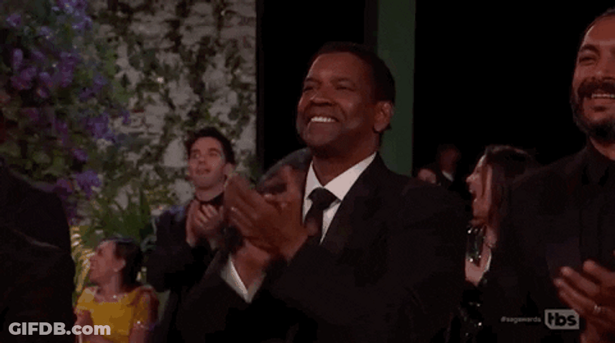 Standing Ovation Clapping Denzel Washington Sag Awards GIF