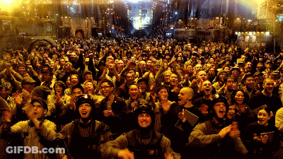 Standing Ovation People Clapping Crowd Cheer Rally GIF