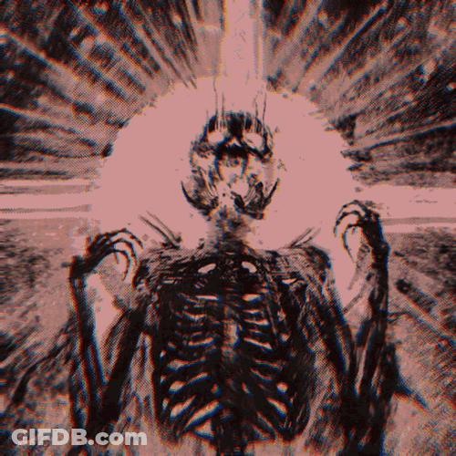 Standing Skull Glitching Phonk GIF