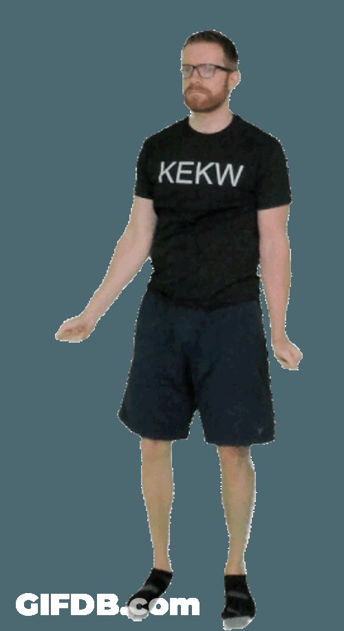 Standing Stiff Man Kekw Shirt Sticker GIF
