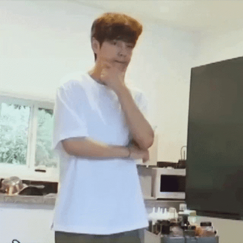 Standing Taehyung Thinking Meme GIF