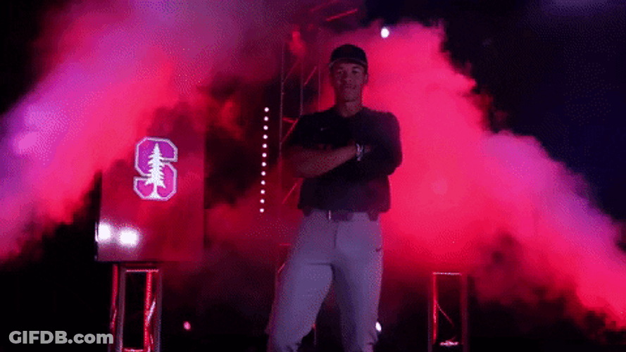 Stanford Baseball Brock Jones Entrance GIF