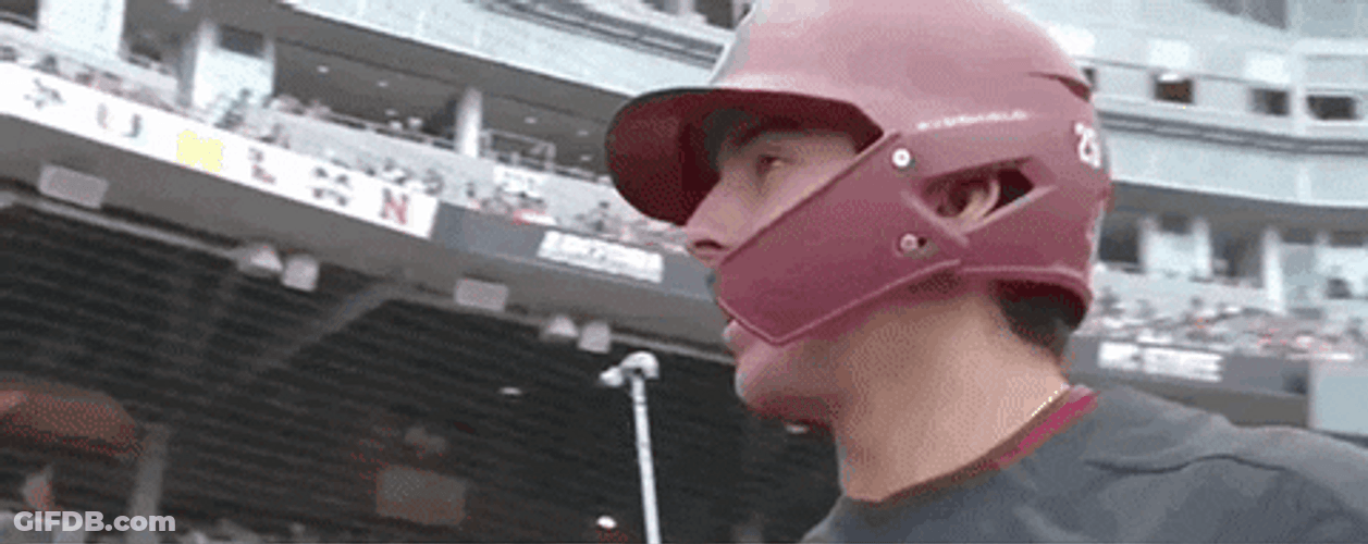 Stanford Baseball Brock Jones Flexing Moustache GIF