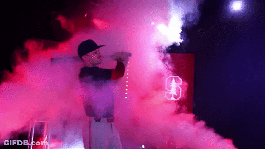 Stanford Baseball Brock Jones Throwing Bat GIF