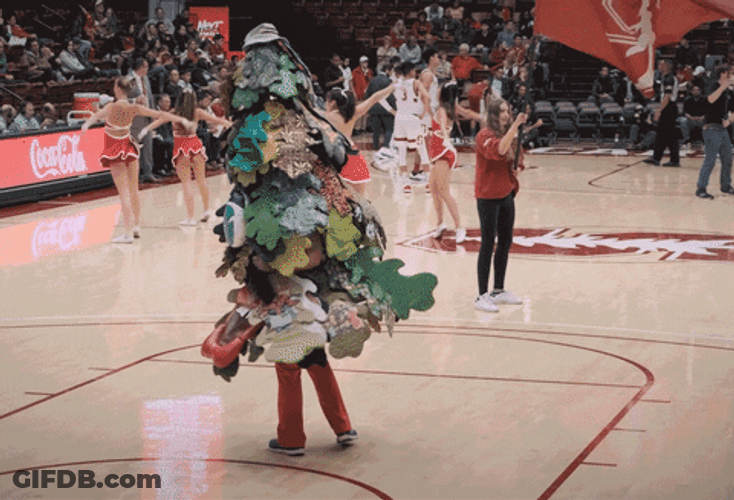 Stanford Cardinal Pine Tree Mascot GIF