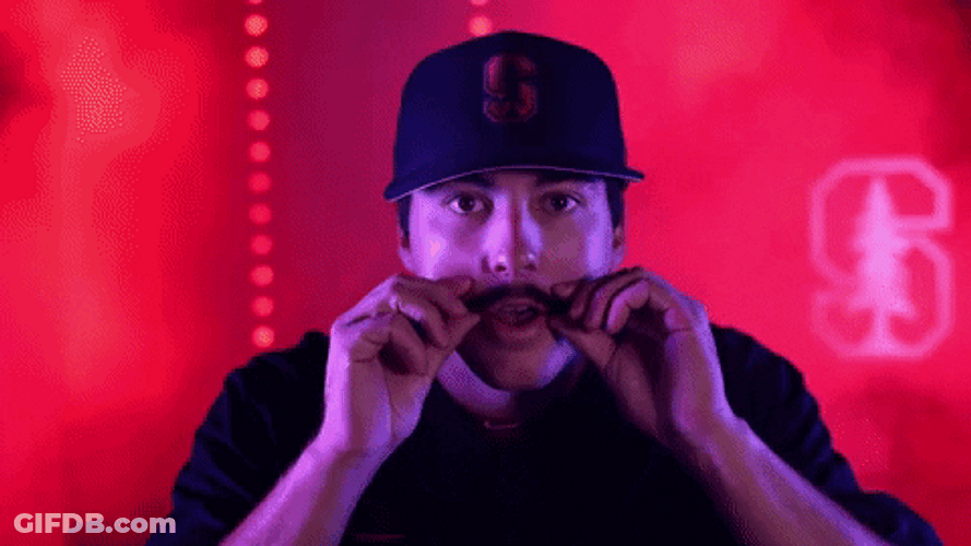 Stanford Flexing Moustache GIF