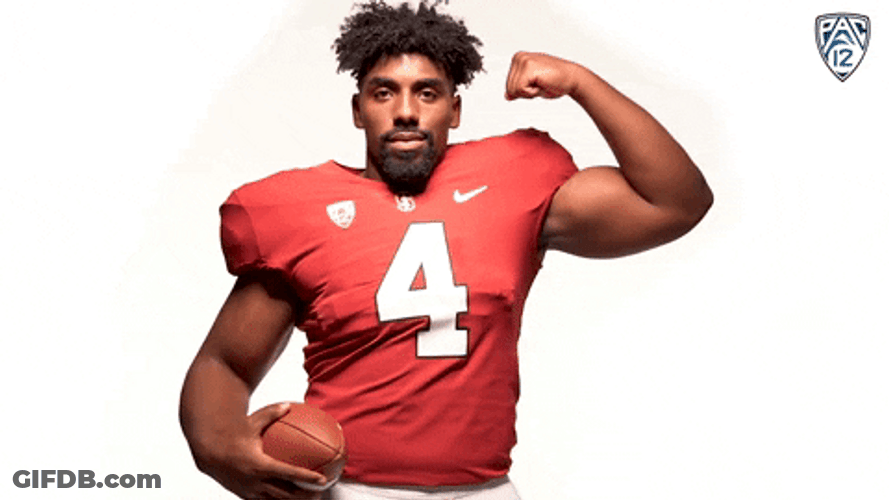 Stanford Michael Wilson Flexing Arms GIF