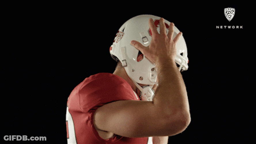 Stanford Player Wearing Helmet GIF