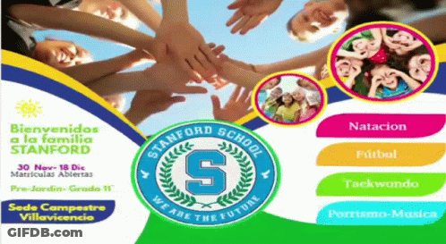 Stanford School Children Putting Hands In Circle GIF