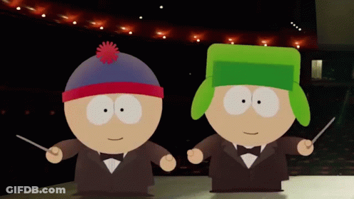 Stanley And Kyle From South Park Playing Instruments GIF