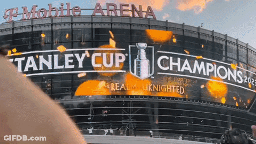 Stanley Cup Displayed On Big Screen GIF
