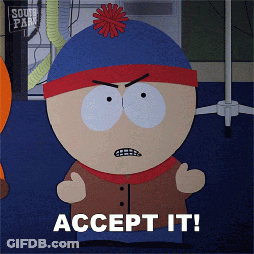 Stanley From South Park Is Giving A Thumbs Up And Says Accept It GIF