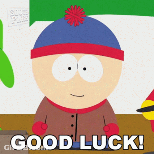 Stanley From South Park Saying Good Luck GIF