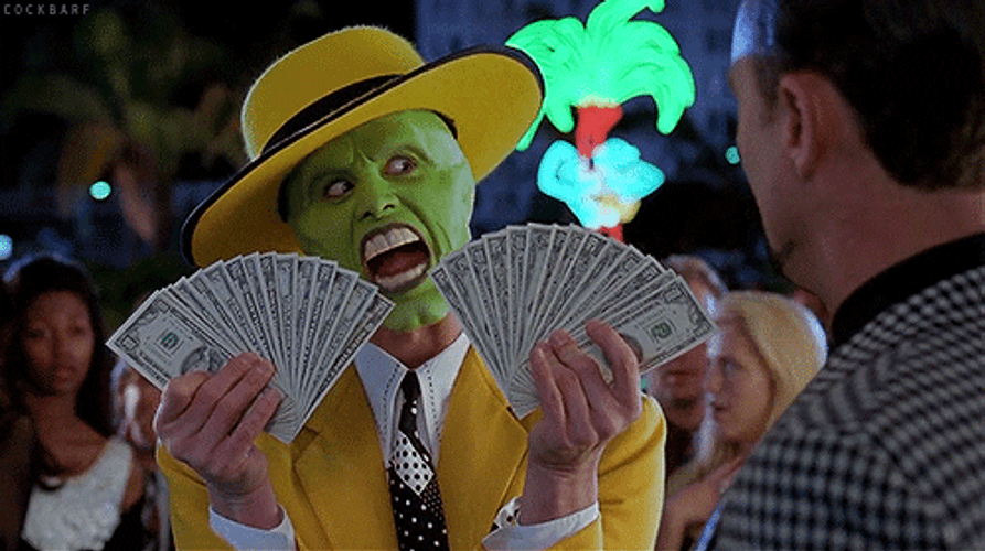 Stanley Ipkiss The Mask With Money GIF