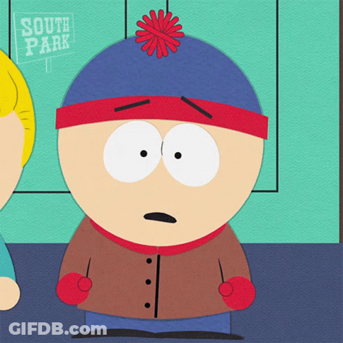 Stanley Standing In Front Of South Park Sign GIF
