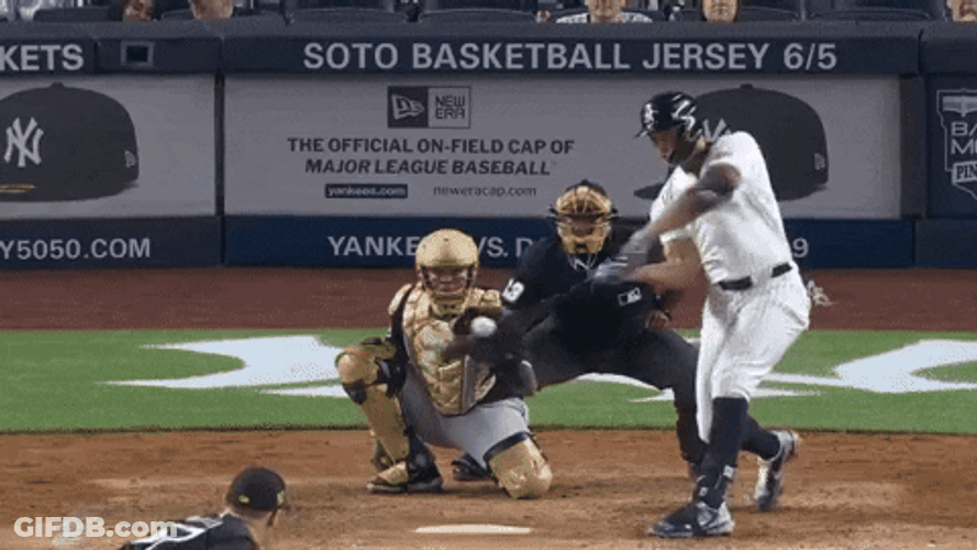Stanton Running Fast After Hitting Ball GIF