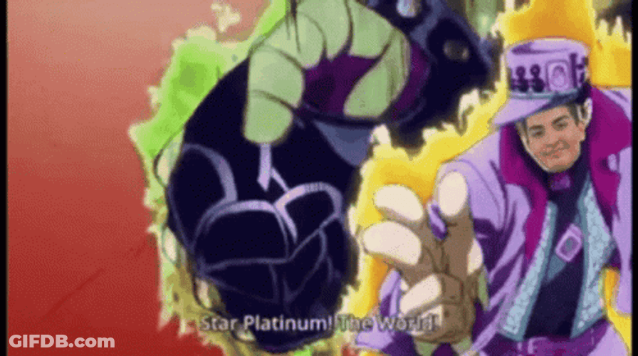 Star Platinum Animation With Nerd Guy Face GIF