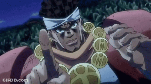 Star Platinum From Jojo 'S Bizarre Adventure Is Giving A Thumbs Up Sign . GIF