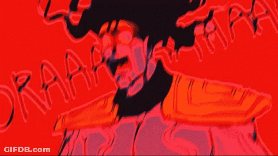 Star Platinum In Red Background Theme GIF