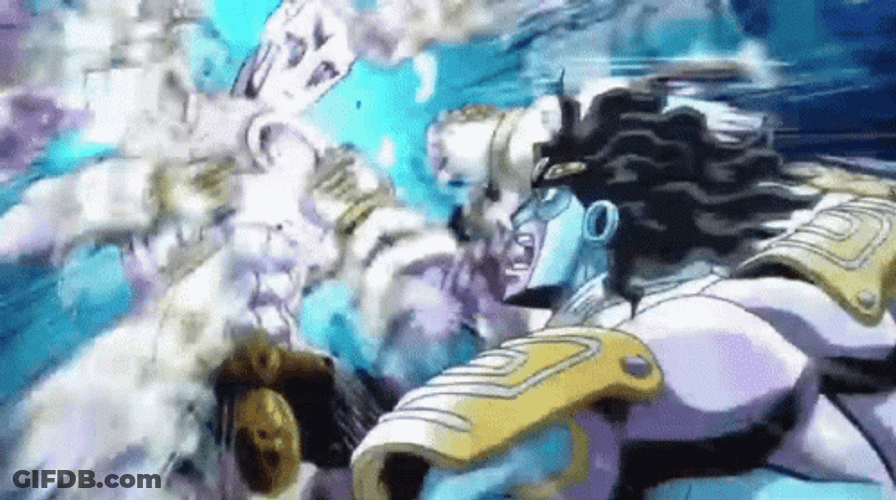 Star Platinum Unbreakable Punching GIF
